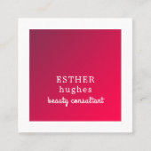 Beruflich Simple Elegant Red White Consultant Quadratische Visitenkarte (Vorderseite)