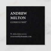 Beruflich Simple Elegant Schwarz-weiß Consultant Quadratische Visitenkarte (Vorderseite)