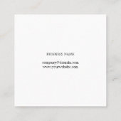 Beruflich Simple Elegant Schwarz-weiß Consultant Quadratische Visitenkarte (Rückseite)