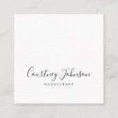 Beruflich Simple Elegant Schwarz-weiß Consultant Quadratische Visitenkarte (Vorderseite)
