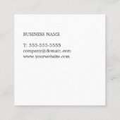 Beruflich Simple Elegant Schwarz-weiß Consultant Quadratische Visitenkarte (Rückseite)