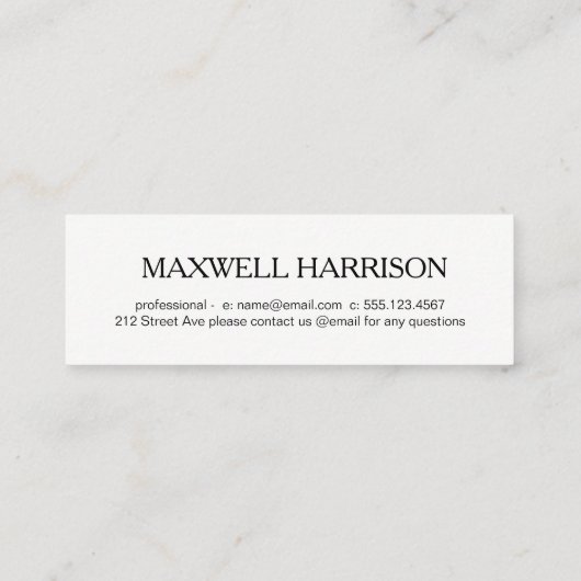 Beruflich Simple Mini Visitenkarte (Rückseite)