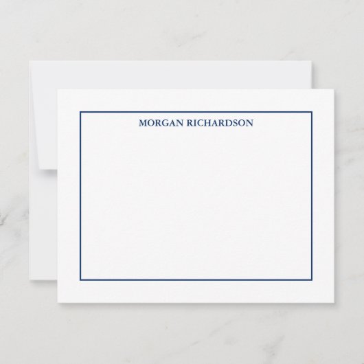 Beruflich Simple Navy Blue Personalisiert Mitteilungskarte (Vorderseite)