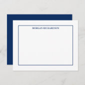 Beruflich Simple Navy Blue Personalisiert Mitteilungskarte (Vorne/Hinten)