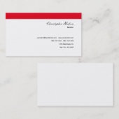 Beruflich Simple Schlicht Real Anwesen Red White Visitenkarte (Vorne/Hinten)