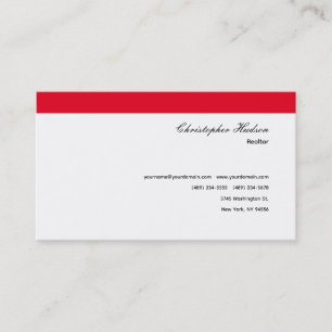Beruflich Simple Schlicht Real Anwesen Red White Visitenkarte