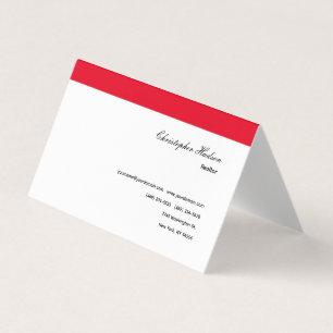 Beruflich Simple Schlicht Real Anwesen Red White Visitenkarten