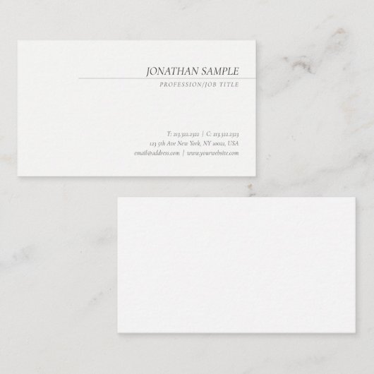 Beruflich Simple Template Cursive Italic Schriftar Visitenkarte (Vorne/Hinten)