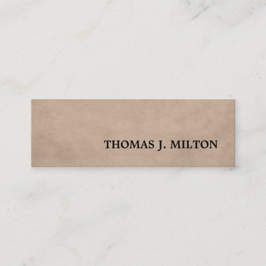 Beruflich Simple Texture Brown Consultant Mini Visitenkarte (Vorderseite)