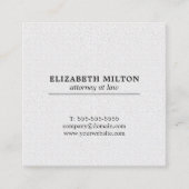 Beruflich Simple Texture White Attorney Quadratische Visitenkarte (Vorderseite)