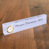 Beruflich Simple Vintag Blue Namensplakette (Seite)