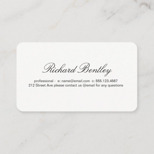 Beruflich Simple Visitenkarte (Rückseite)