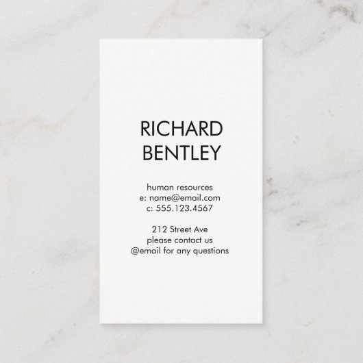 Beruflich Simple Visitenkarte (Rückseite)