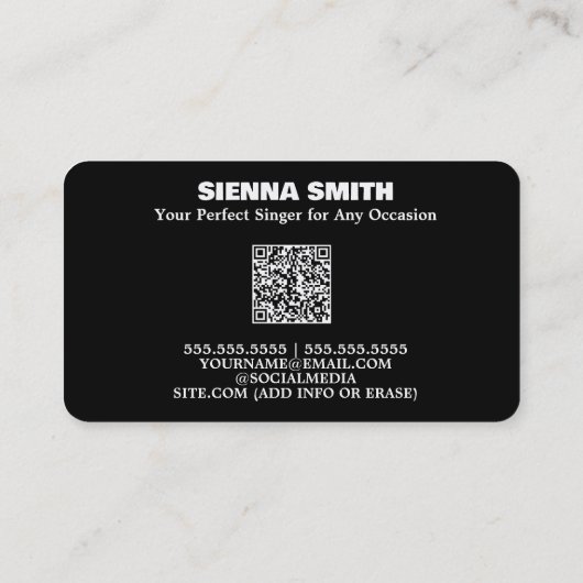 Beruflich Singer Custom QR Visitenkarte (Rückseite)