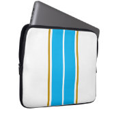 Beruflich Sky Blue White Twin Racing Streifen Laptopschutzhülle (Vorne Rechts)