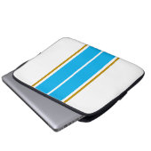 Beruflich Sky Blue White Twin Racing Streifen Laptopschutzhülle (Vorne Knopf)
