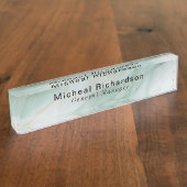 Beruflich Sleek Grey White Namensplakette (Seite)