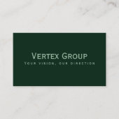 Beruflich Sleek Modern Bold Dark Green Clean Visitenkarte (Vorderseite)