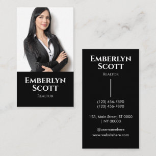 Beruflich Sleek Real Anwesen Realtor Bold Black Visitenkarte