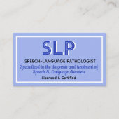 Beruflich! SLP-benutzerdefinierte Visitenkarten Visitenkarte (Vorderseite)