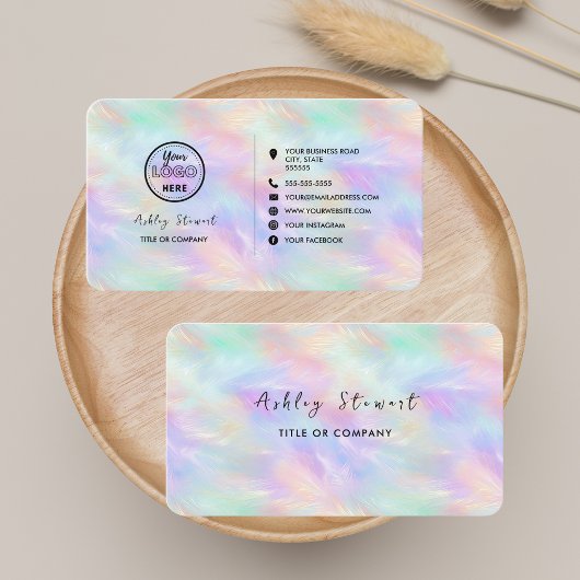 Beruflich Social Media-Logo Modern Opal Stilvoll Visitenkarte