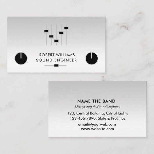 Beruflich Sound Engineer Music DJ Controller Bu Visitenkarte (Vorne/Hinten)