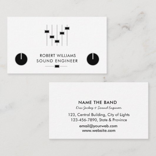 Beruflich Sound Engineer Music DJ Controller Visitenkarte (Vorne/Hinten)