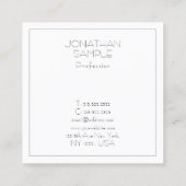 Beruflich Square Moderner ästhetischer Luxus Schli Quadratische Visitenkarte (Rückseite)