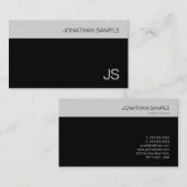 Beruflich Stilvoll Minimalistisches Monogramm Schl Visitenkarte (Vorne/Hinten)