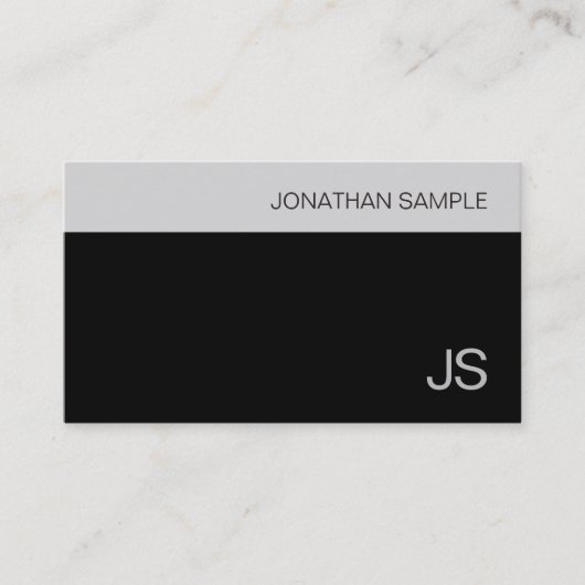 Beruflich Stilvoll Minimalistisches Monogramm Schl Visitenkarte (Vorderseite)