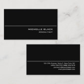 Beruflich Stilvoll Schwarz-weiß Modernes Elegantes Visitenkarte (Vorne/Hinten)