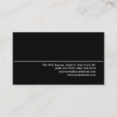 Beruflich Stilvoll Schwarz-weiß Modernes Elegantes Visitenkarte (Rückseite)