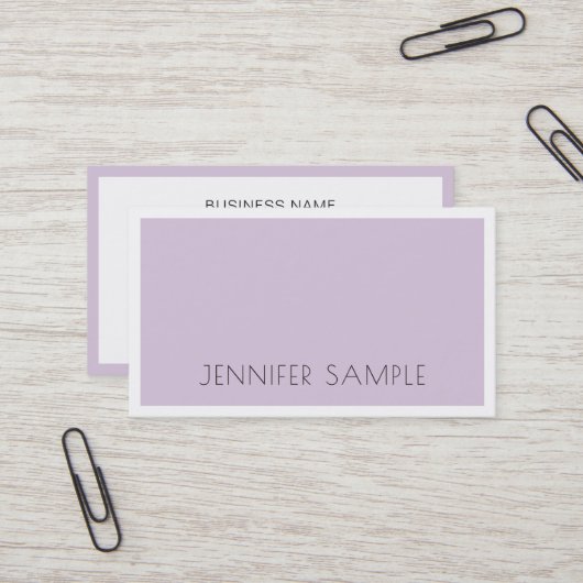Beruflich Stilvoll Sleek Schlicht Violet Lila Visitenkarte (Vorderseite/Rückseite Beispiel)