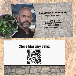 Beruflich Stone Wall Custom Foto QR Code Visitenkarte