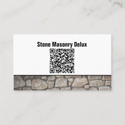 Beruflich Stone Wall Custom Foto QR Code Visitenkarte (Vorderseite)