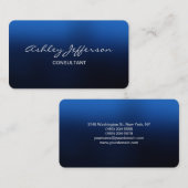 Beruflich Stylish Script Trendy Blue Visitenkarte (Vorne/Hinten)