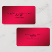 Beruflich Stylish Script Trendy Red Visitenkarte (Vorne/Hinten)