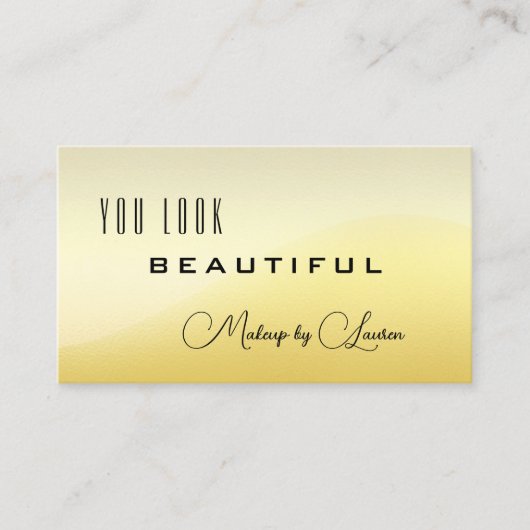 Beruflich Sunny Light Gold QR Code Beauty Visitenkarte (Vorderseite)