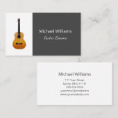 Beruflich Teacher Gitarre Lehren Grau Visitenkarte (Vorne/Hinten)