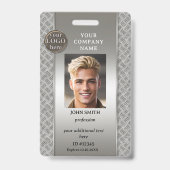 Beruflich Tech Metallic Employee Foto ID Abzeichen Ausweis (Vorderseite)