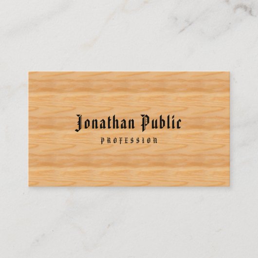 Beruflich Template Classic American Text Wood Visitenkarte (Vorderseite)