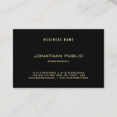 Beruflich Trendy Moderne Elegante Gold Name Visitenkarte (Rückseite)