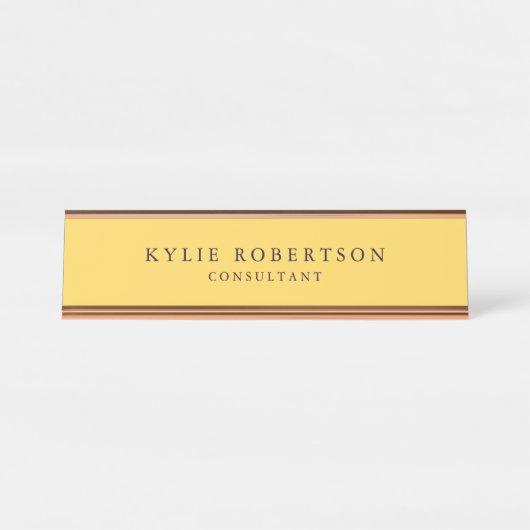 Beruflich Trendy Modernes, Schlichtes Minimalistis Schreibtischnamensplakette (Vorderseite )