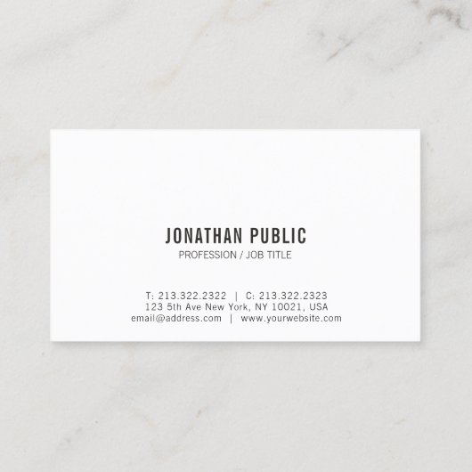 Beruflich Trendy Sleek Modernes, Schlichtes Schwar Visitenkarte (Rückseite)