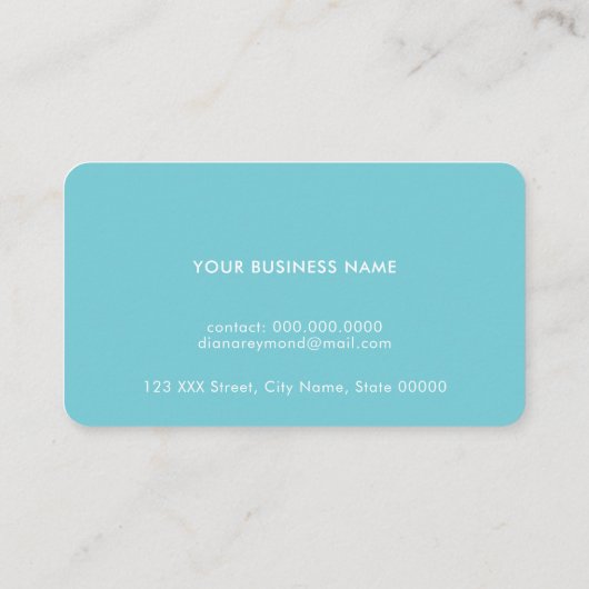 beruflich türkisblau, minimalistisch visitenkarte (Rückseite)