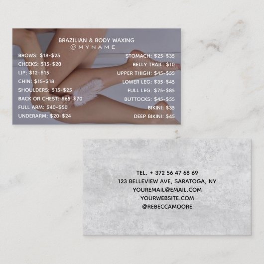 Beruflich und elegant für Brasilianer & Körperlieb Visitenkarte (Vorne/Hinten)