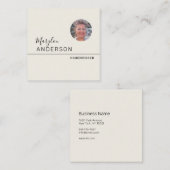 Beruflich - UNISEX (FOTO EINFÜGEN) Quadratische Visitenkarte (Vorne/Hinten)