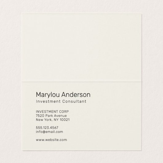 Beruflich - UNISEX Visitenkarten (Innenseite Aufgefaltet)