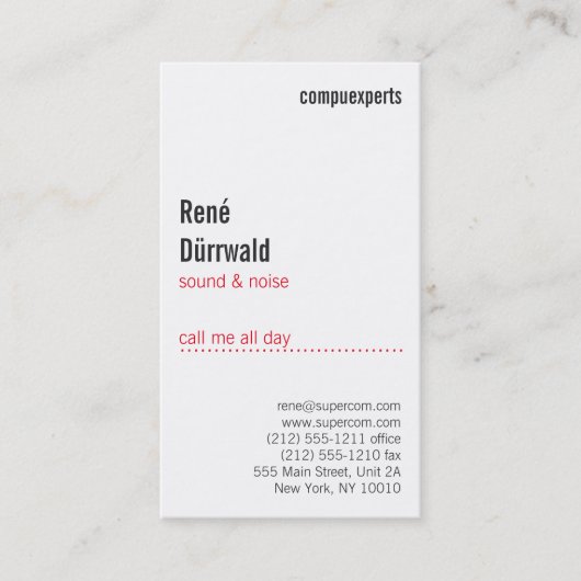 Beruflich Visitenkarte (Vorderseite)