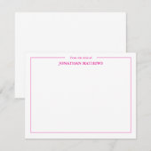 Beruflich Vom Schreibtisch des Square Border Pink Mitteilungskarte (Vorne/Hinten)